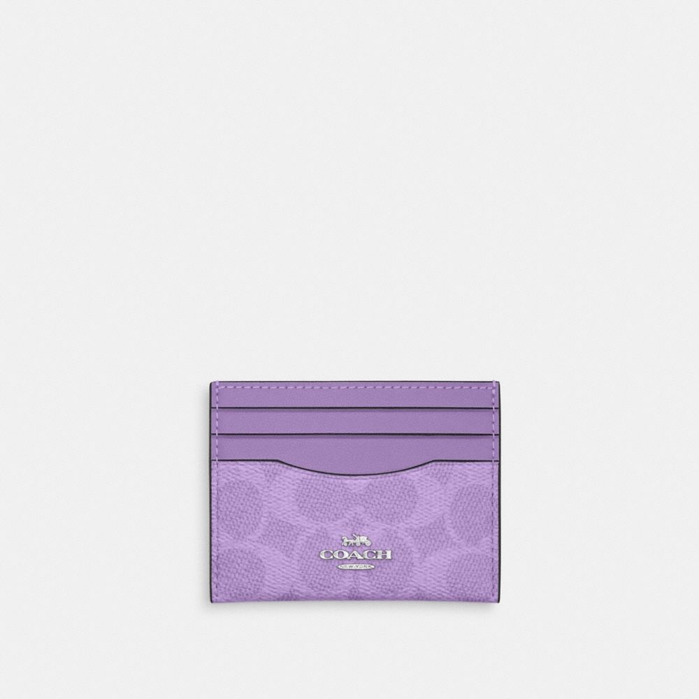 coach slim id card case in signature canvas CZ286-SV/II
