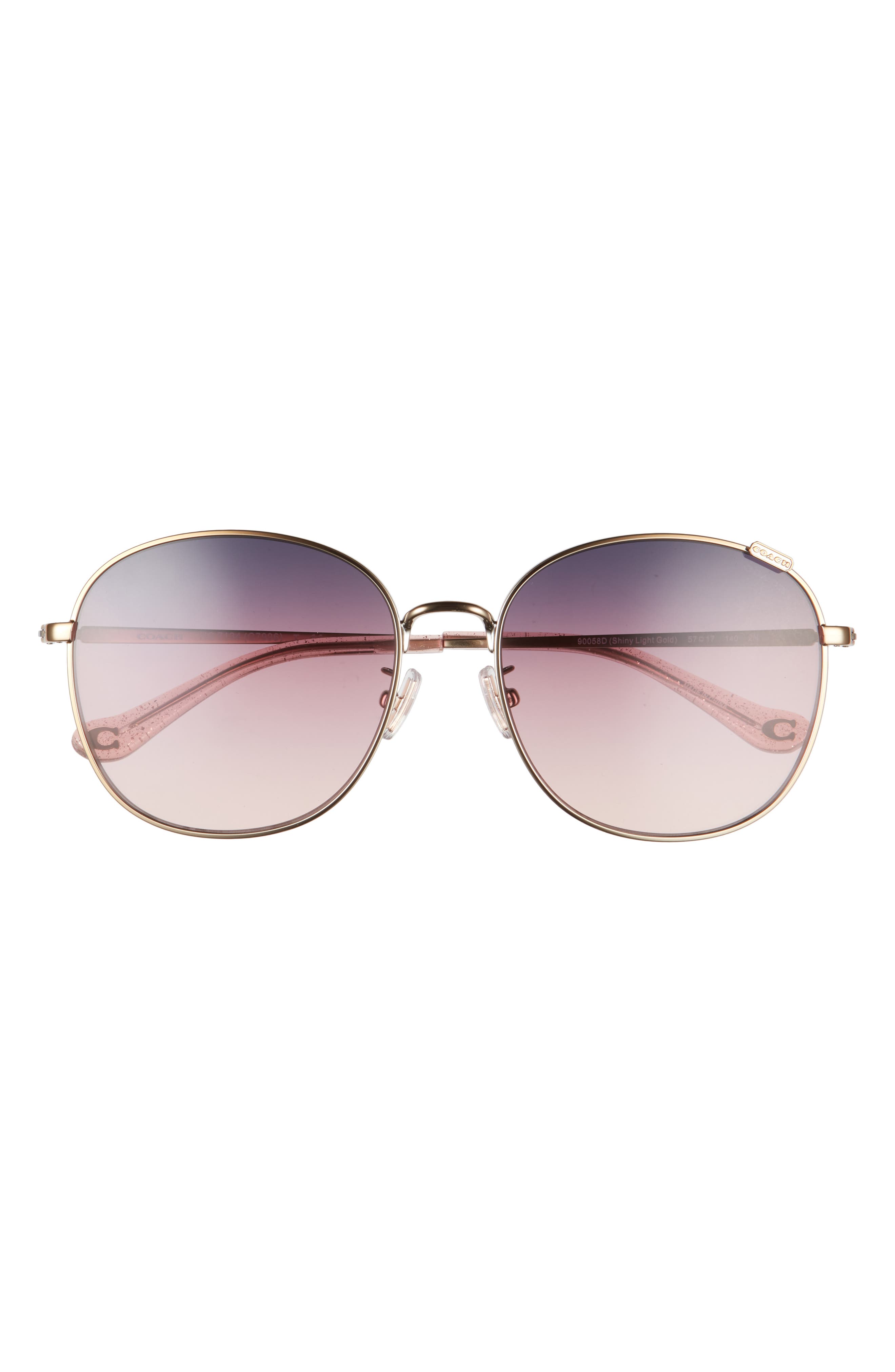 COACH 57mm Gradient Round Sunglasses