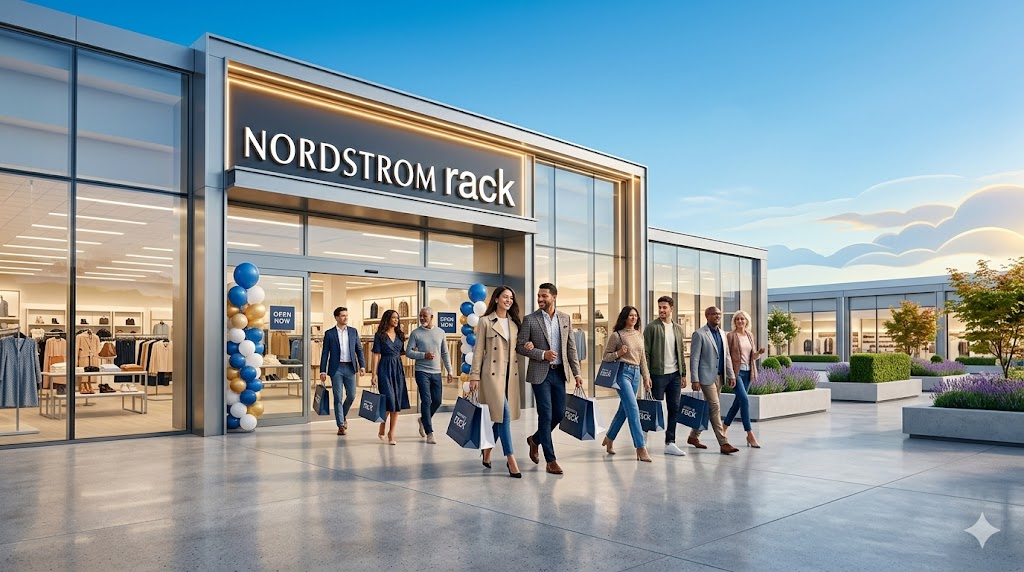 Nordstrom Rack department store exterior bargain shopping display