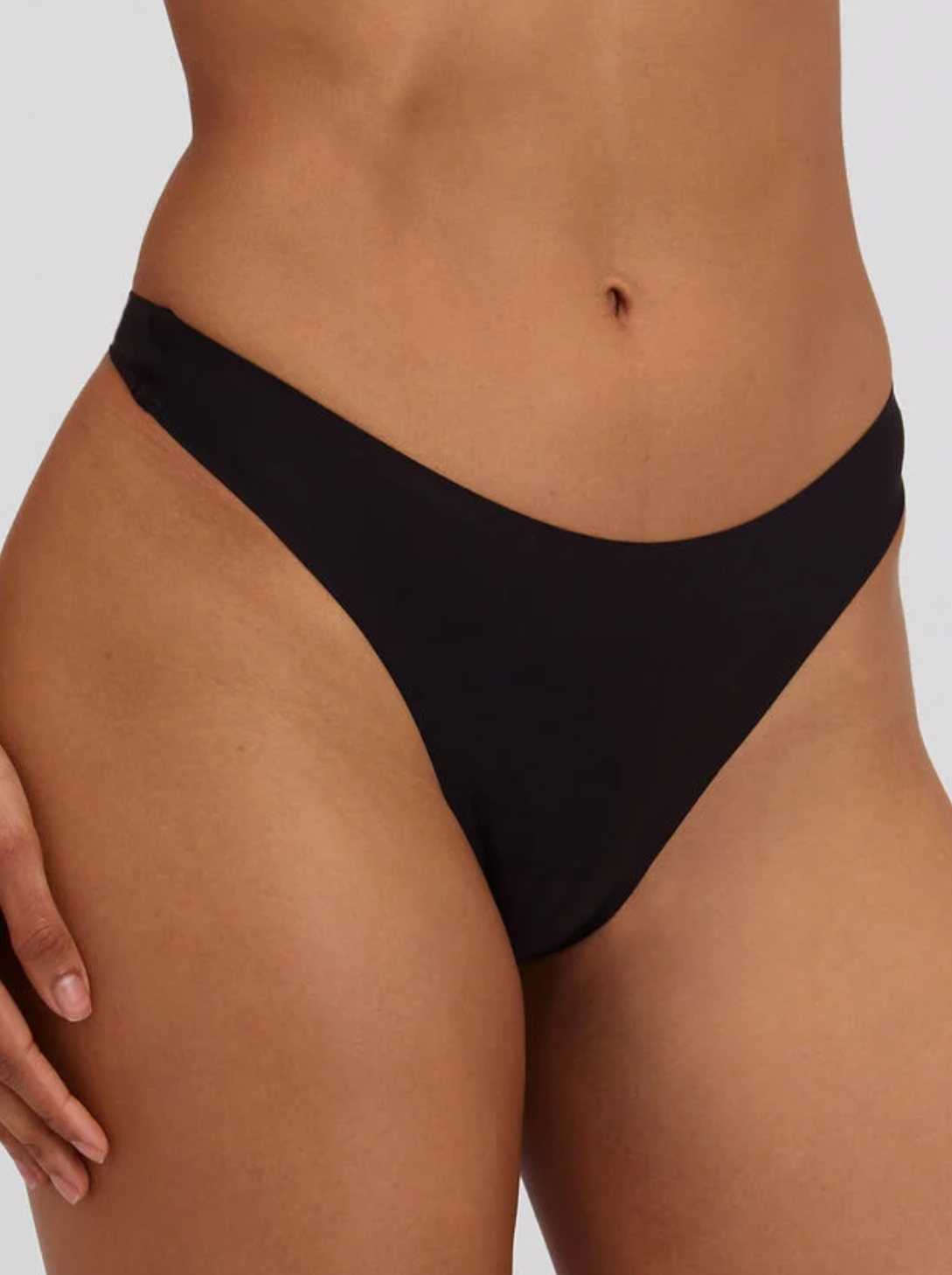 Boux Avenue Seamless Microfibre Thong - Black