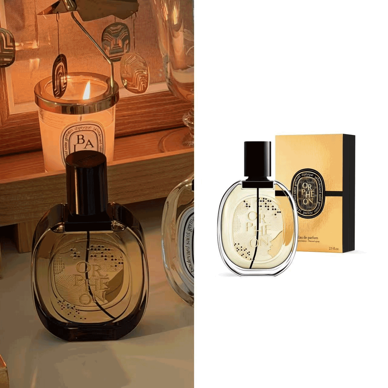 Diptyque Eau Capitale Eau de Parfum in a black and gold bottle, on sale at 24S.