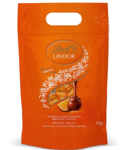 Lindt 瑞士莲 LINDOR 牛奶巧克力球，橙子 | 1 千克袋