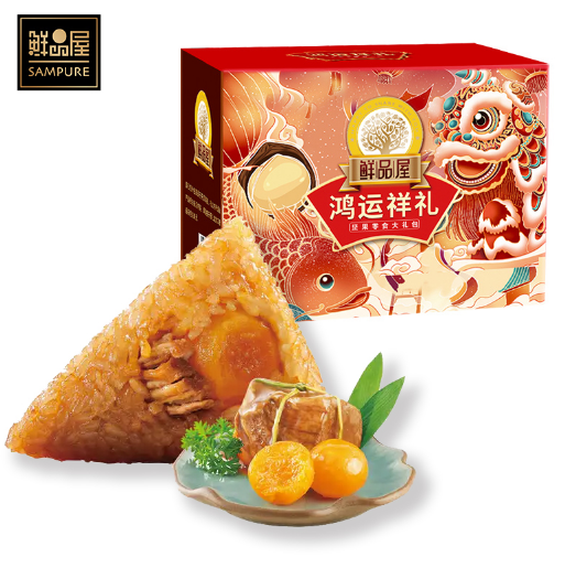 12.9元包邮！鲜品屋嘉兴粽子肉粽蜜枣粽 100g*6只