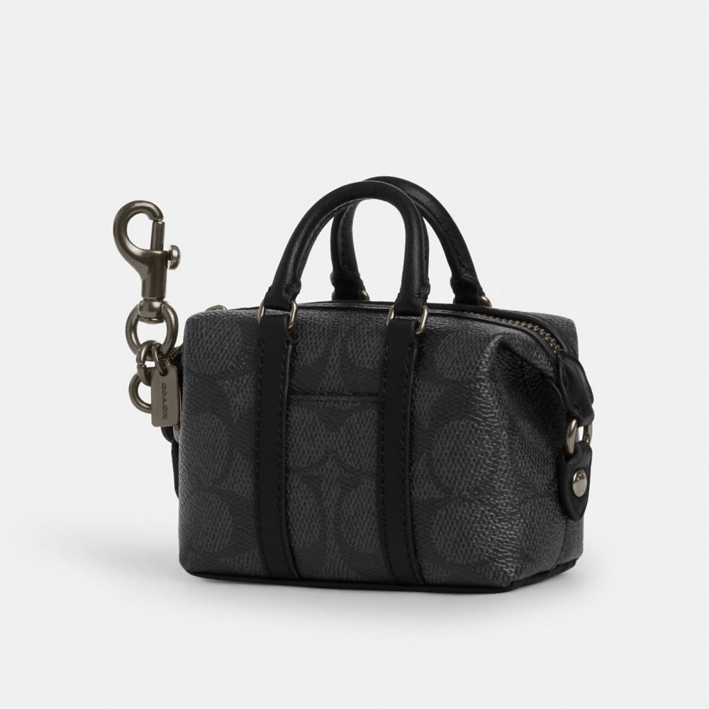coach mini trekker bag charm in signature canvas CBK63-QBMI5