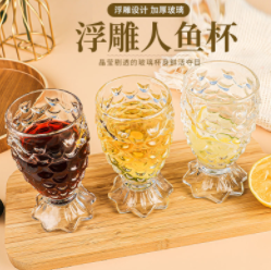 6.8元包邮！且沐 浮雕人鱼杯3只