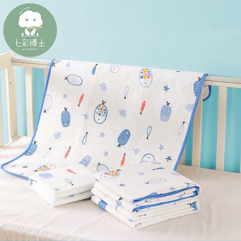 七彩博士新生儿童纯棉纱布可水洗隔尿垫
