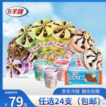 才2.2/支！五羊牌 甜筒雪糕*6  五羊甜筒/五羊杯/五羊飞鱼
