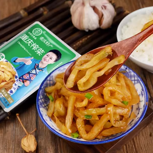 4.8元包邮！正宗涪陵榨菜丝下饭菜50g*10包