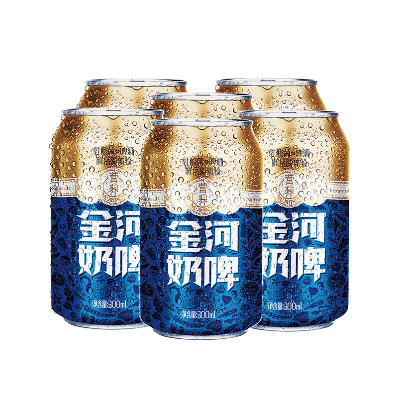 【金河】奶啤易拉罐装300ml*6罐