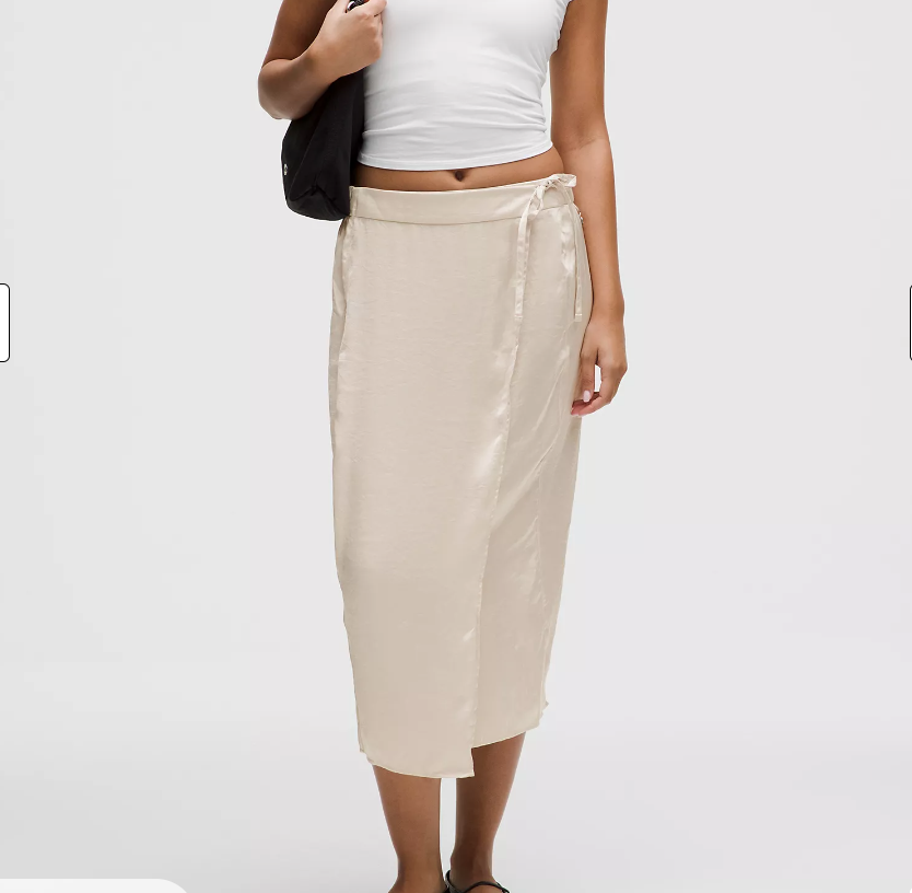 lululemon Logo Charm Satin 缎面半身裙 $39 免运