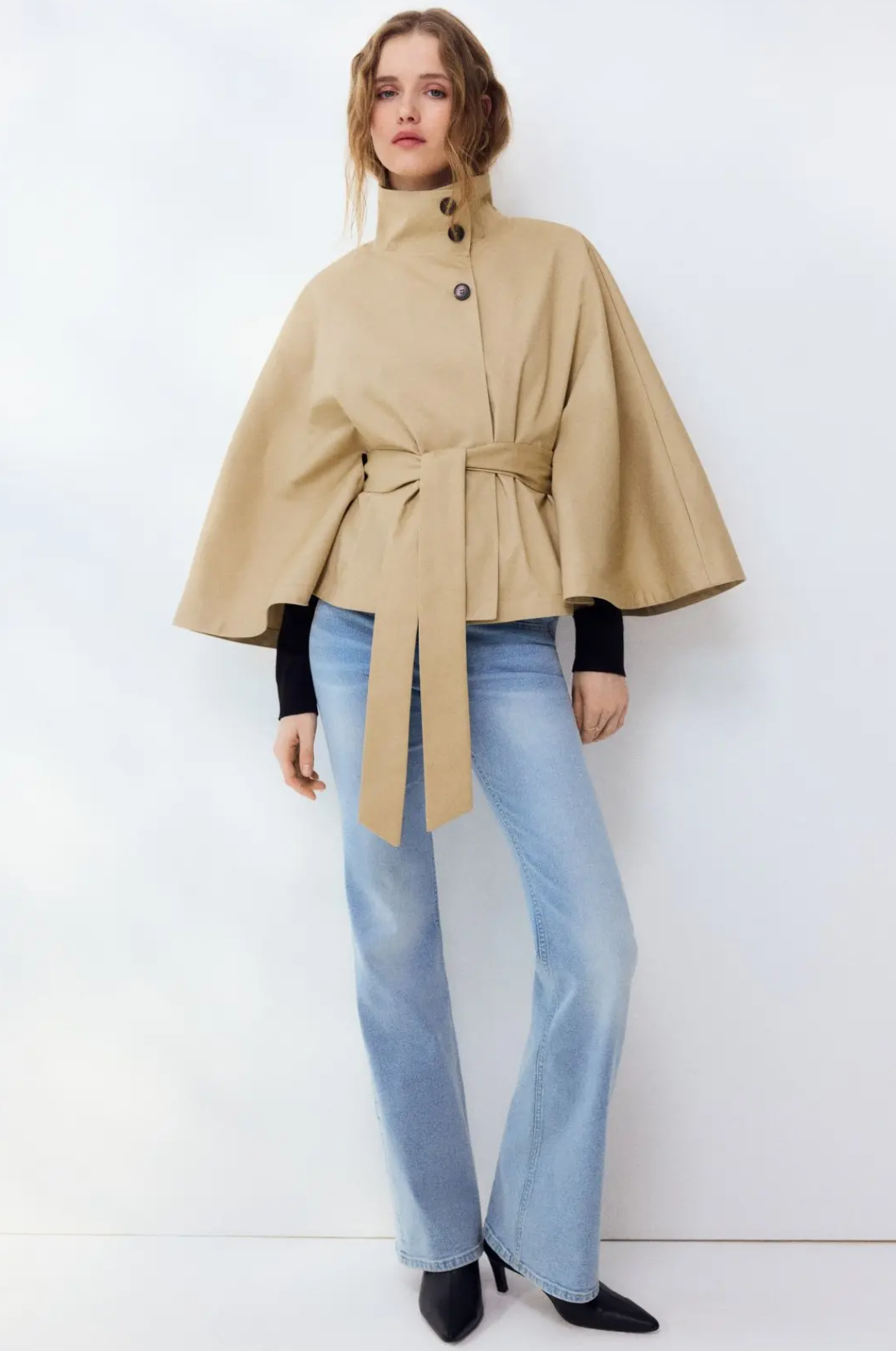 H&M Twill Cape Jacket Colorblock