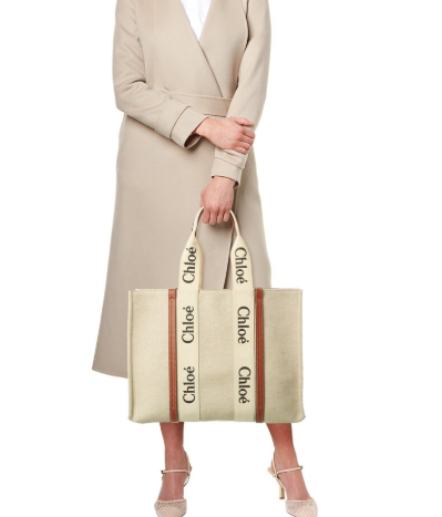 最后一只chloé蔻依woody大号帆布托特包
