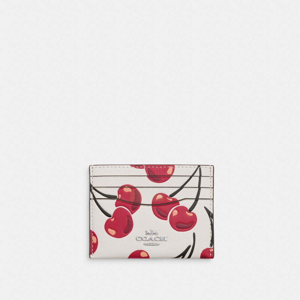 coach slim id card case with cherry print CAA87-SVCAH