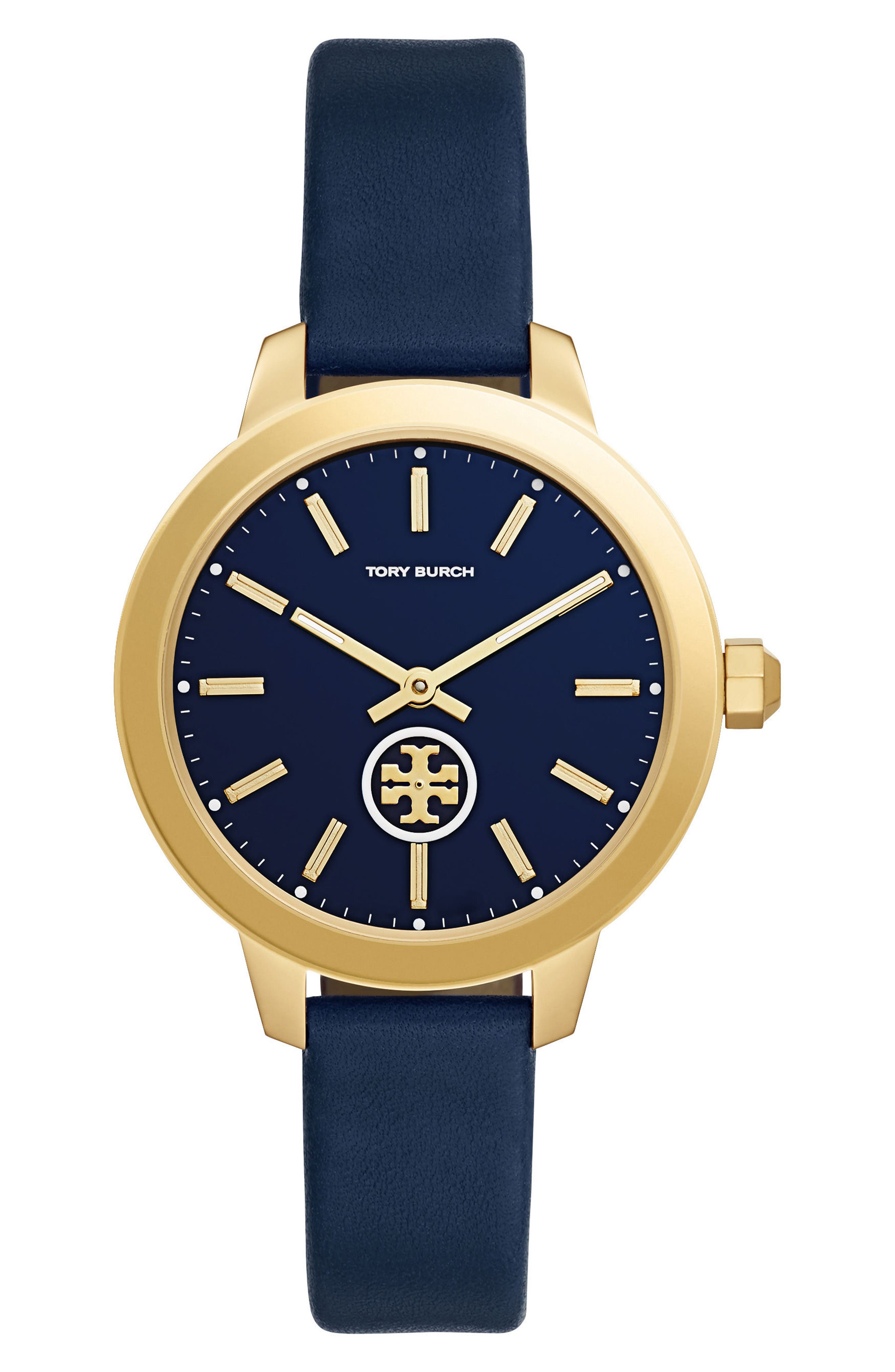 Tory Burch Collins Leather Strap Watch, 38mm