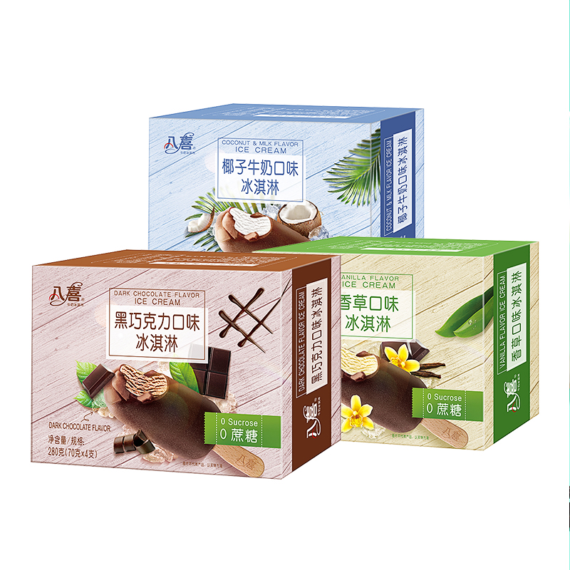 八喜冰淇淋0蔗糖冰淇淋4支*3盒