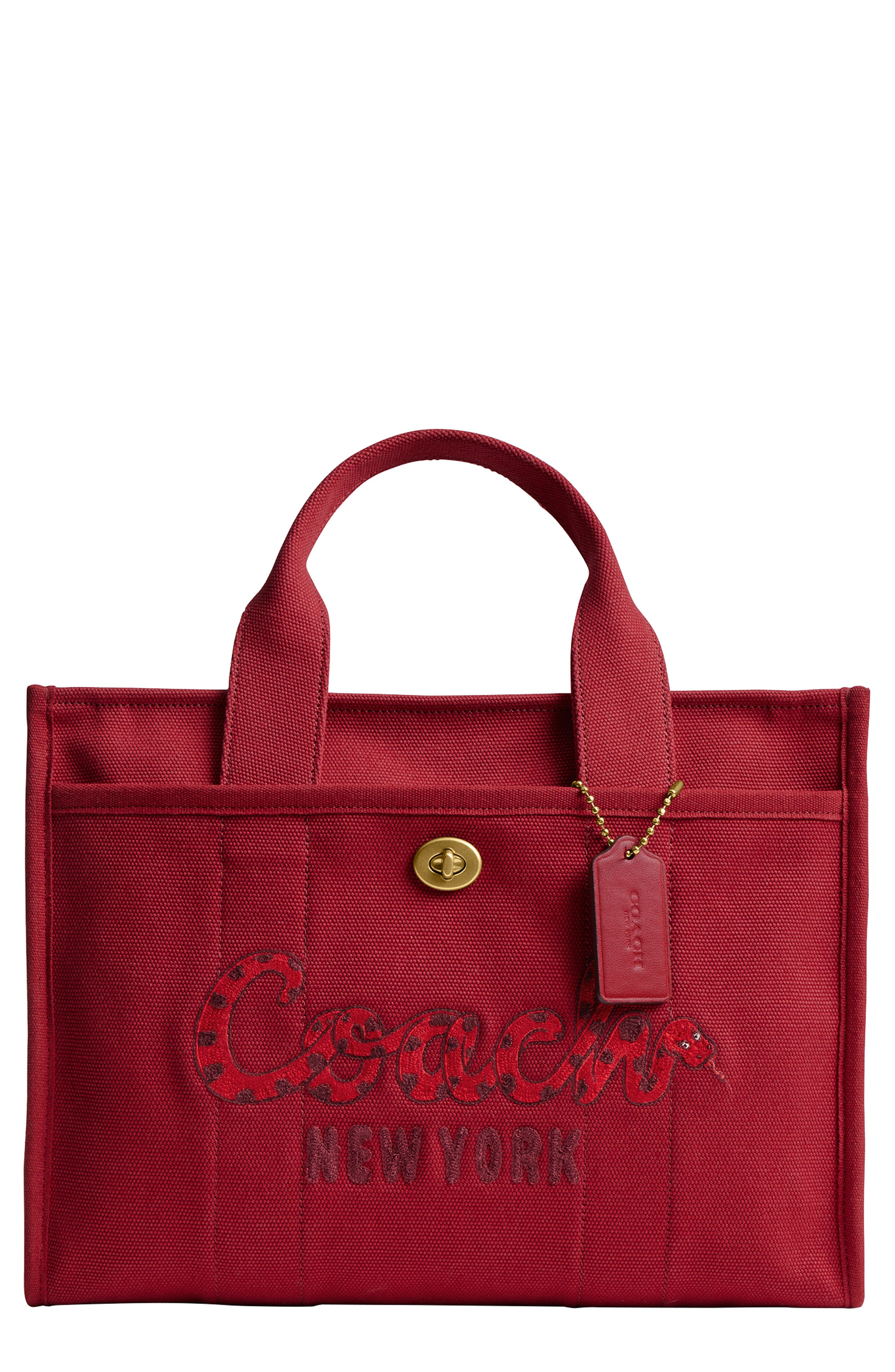 COACH Lunar New Year Snake Script Canvas Tote