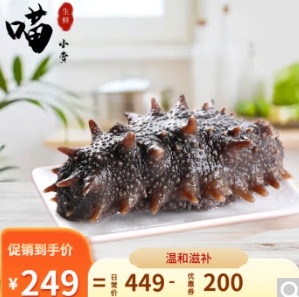 199元包邮！喵小萱 长岛冷冻即食海参 500g（20-30只）