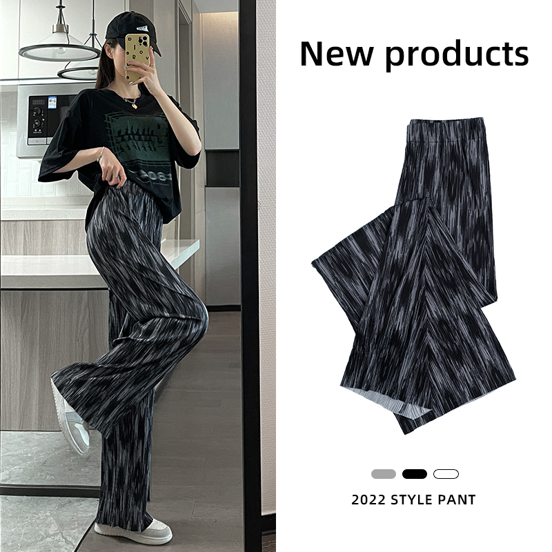 秀黛夏季扎染阔腿裤女薄款