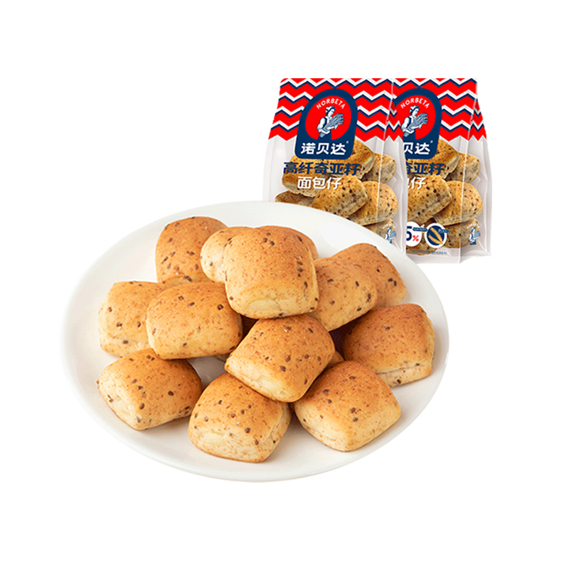 12.9元包邮！诺贝达 奇亚籽全麦面包500g
