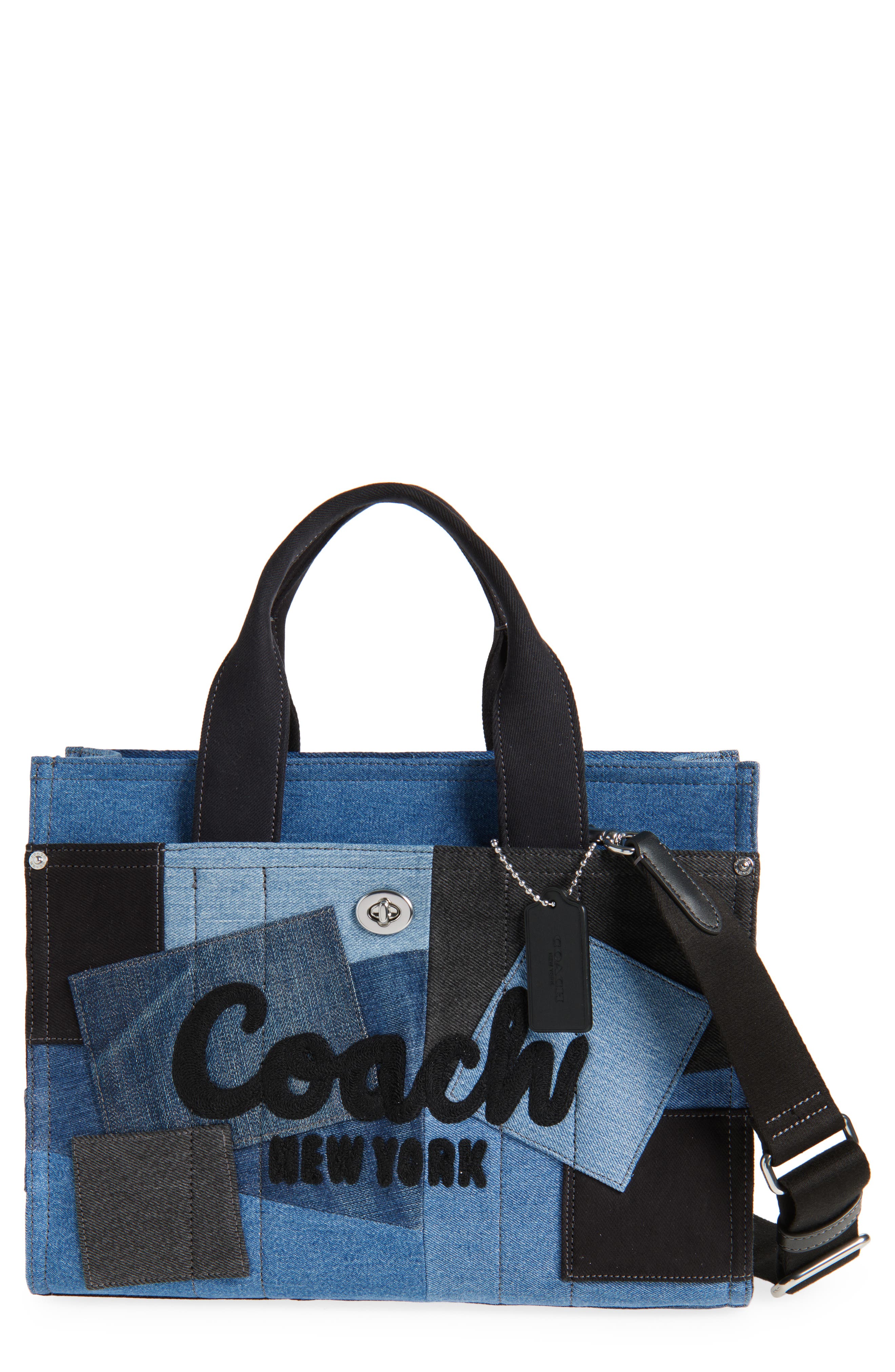 COACH Denim Patchwork Cargo 蔻驰托特包 Denim Multi
