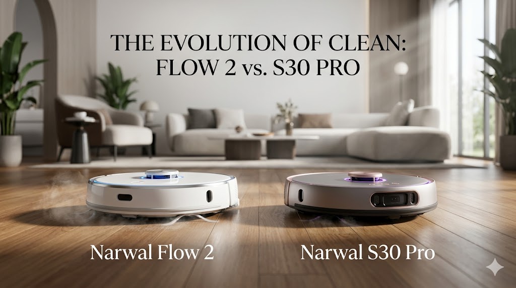 Narwal Flow 2 and Narwal S30 Pro robot vacuum and mop comparison on hard floors