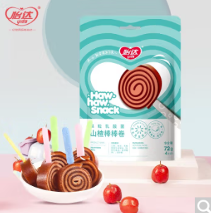 11.8元包邮！怡达 果粒乳酸菌山楂棒棒卷72g*2件