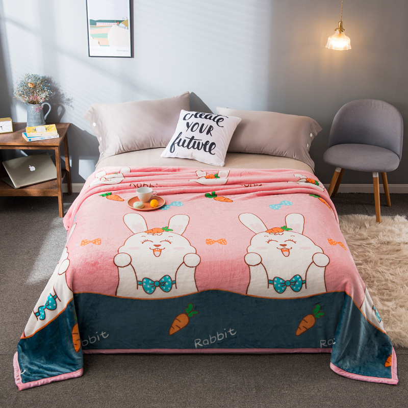 【珊瑚绒】格子毛毯午睡盖毯