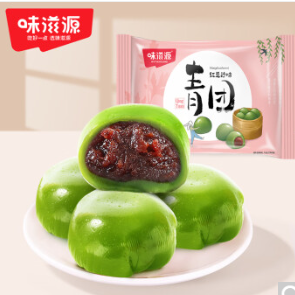 9.9元包邮！味滋源 艾草青团清 豆沙味6枚300g