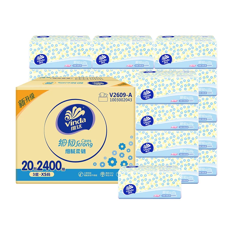 维达细韧抽纸3层100抽24包