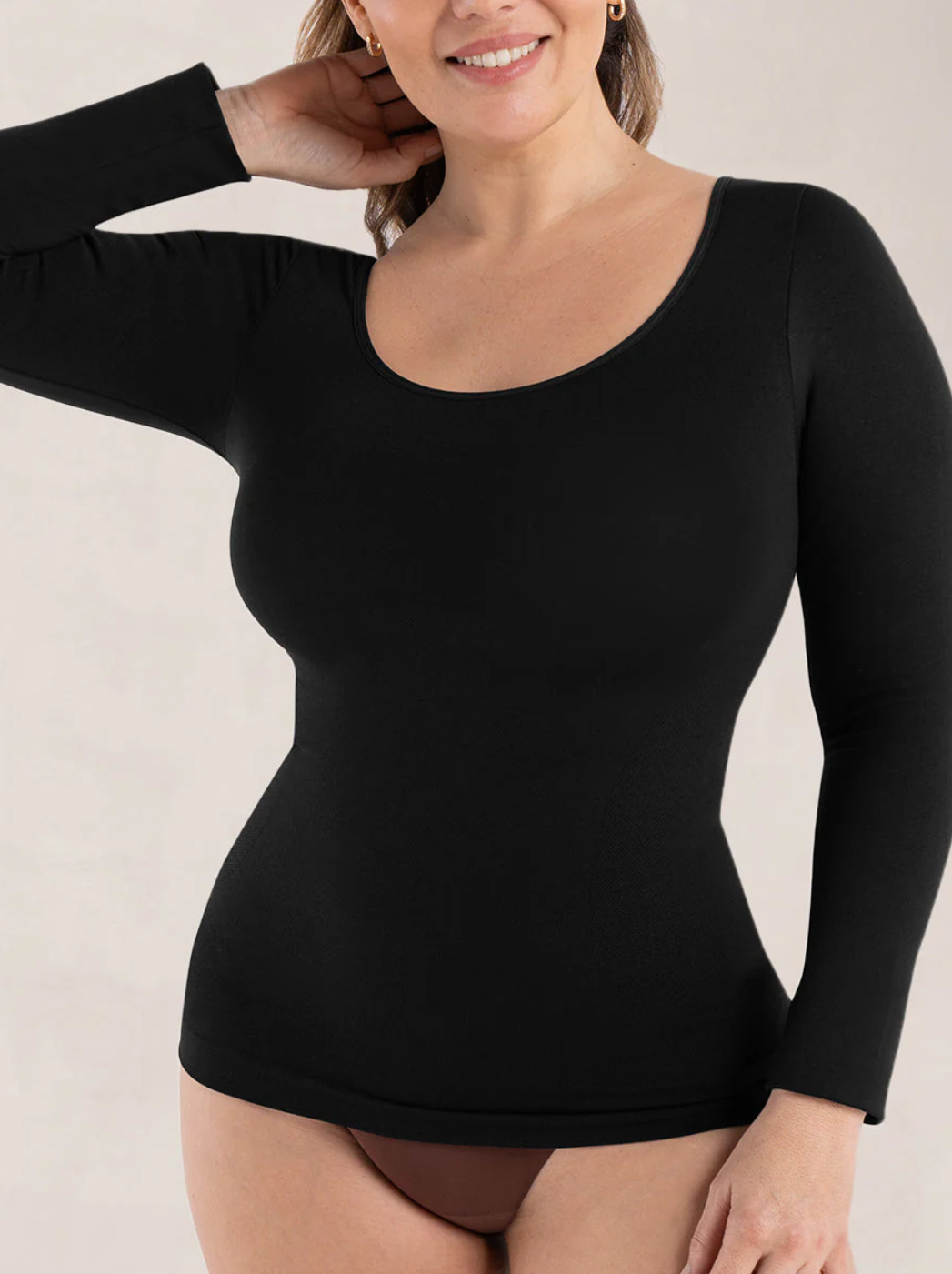 Shapermint Essentials All Day Every Day Long Sleeve Shaping T-Shirt