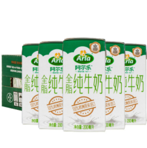 【折1.65元/盒】118.8元！爱氏晨曦 阿尔乐 全脂纯牛奶 200ml*72盒