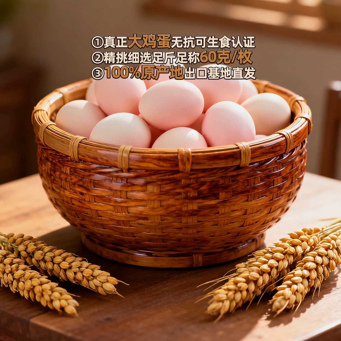 鹏昌可生食鸡蛋60克×50枚
