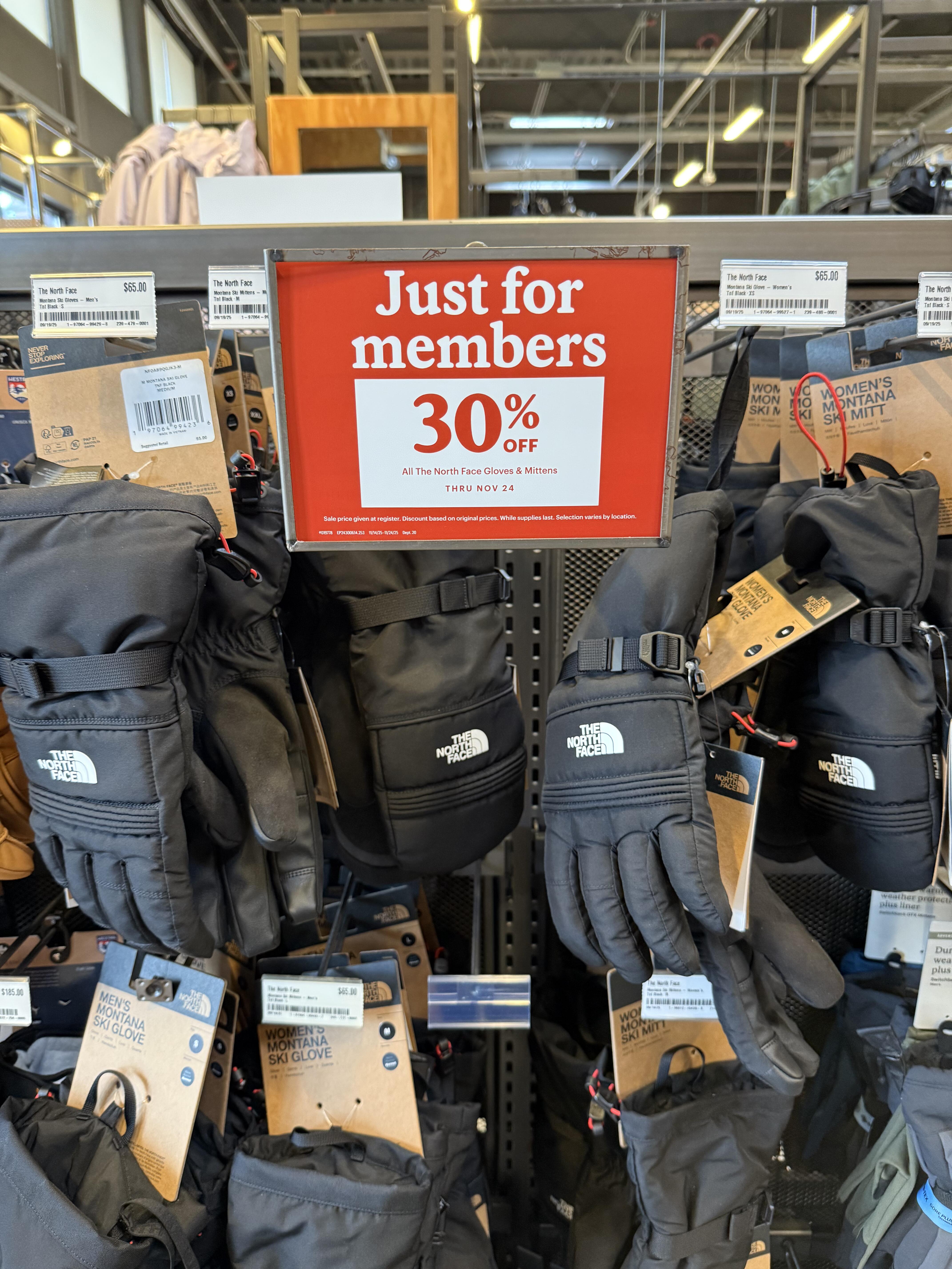 Arc'teryx display inside REI