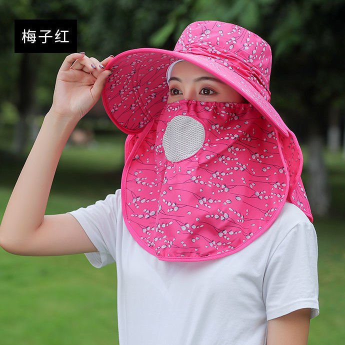 女士多功能可露马尾防晒帽