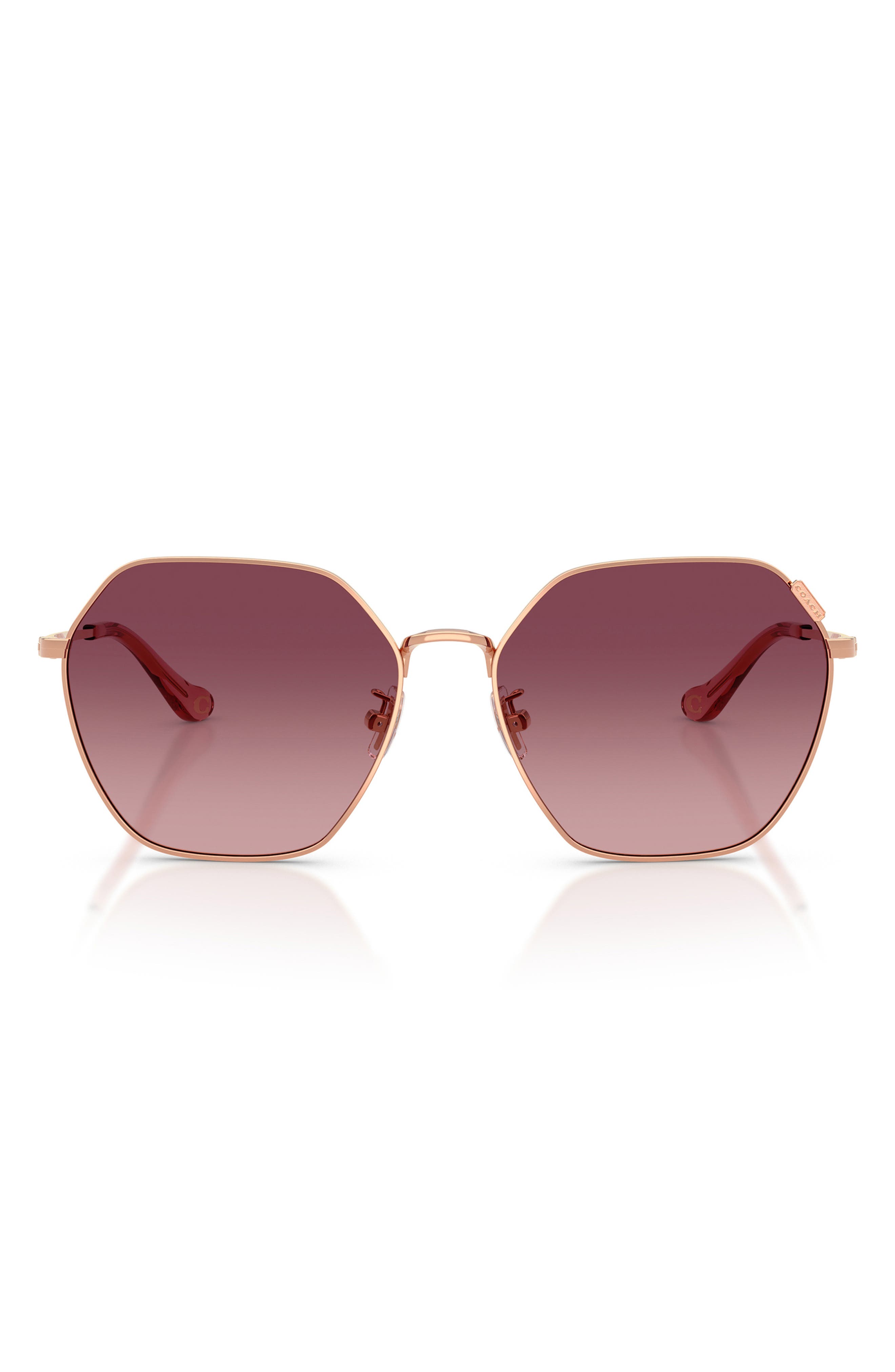 COACH 58mm Gradient Irregular Pilot Sunglasses