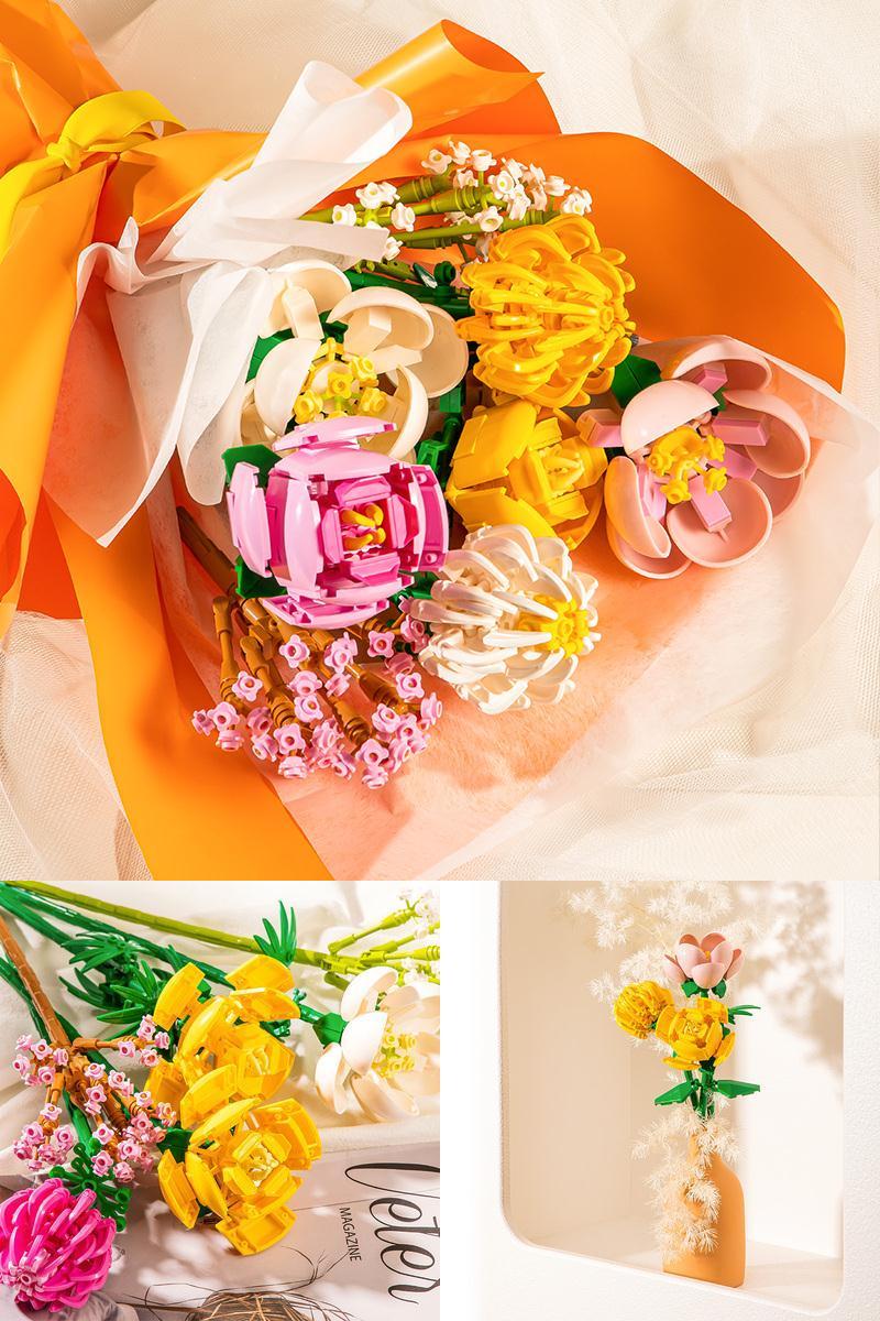 哲高玫瑰花diy永生花苑拼装玩具