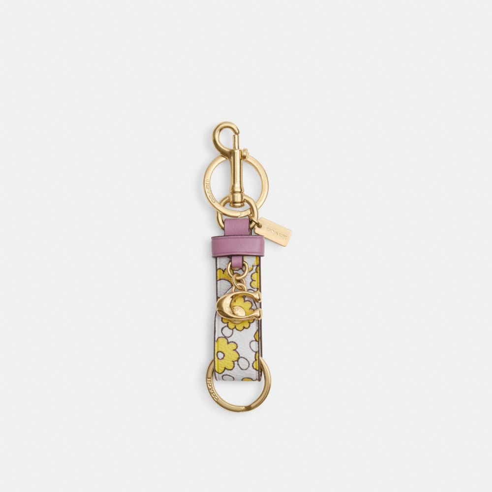 coach trigger snap bag charm with floral print CBM45-IMY2K