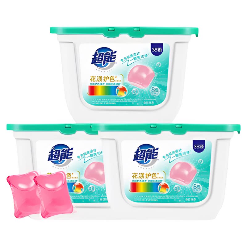 超能花漾护色洗衣凝珠 36 颗*3 盒 23.84 元