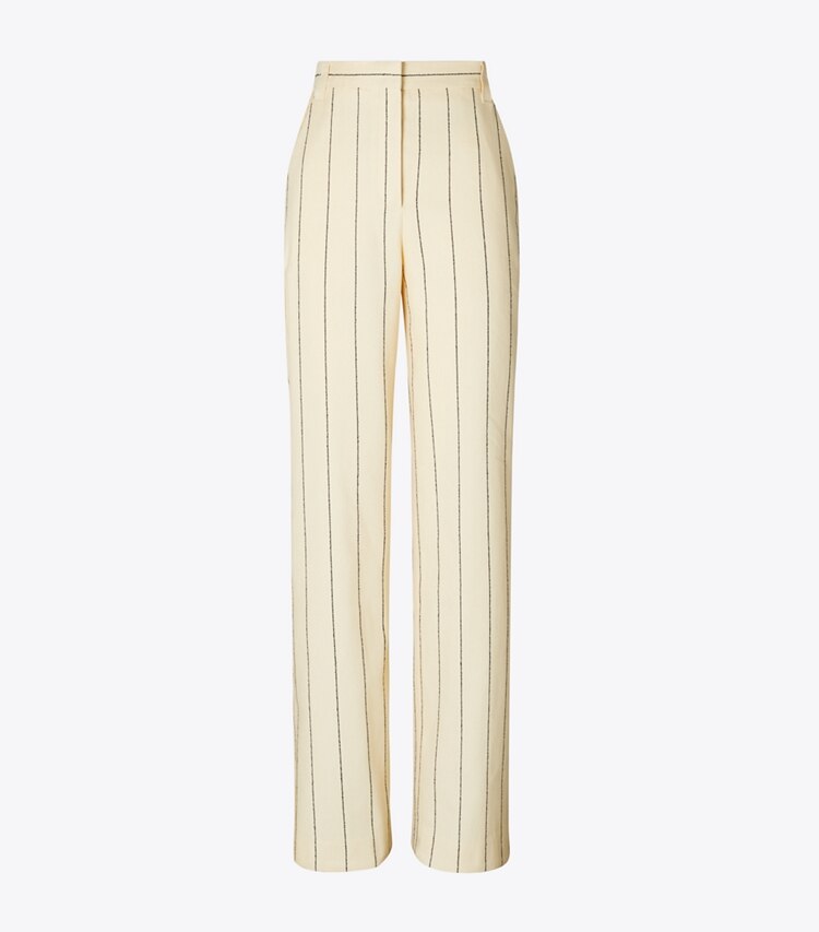 tory burch Striped Cotton Wide-Leg Pant