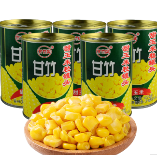 25元包邮！甘竹牌 甜玉米粒罐头 425g*5罐