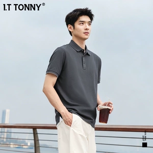 官方I.T TONNY夏季简约Polo衫翻领短袖男士纯色轻奢商务休闲YF