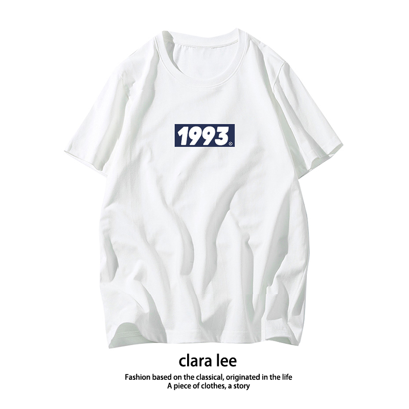 CLARALEE2022夏季数字年份情侣纯棉男女宽松
