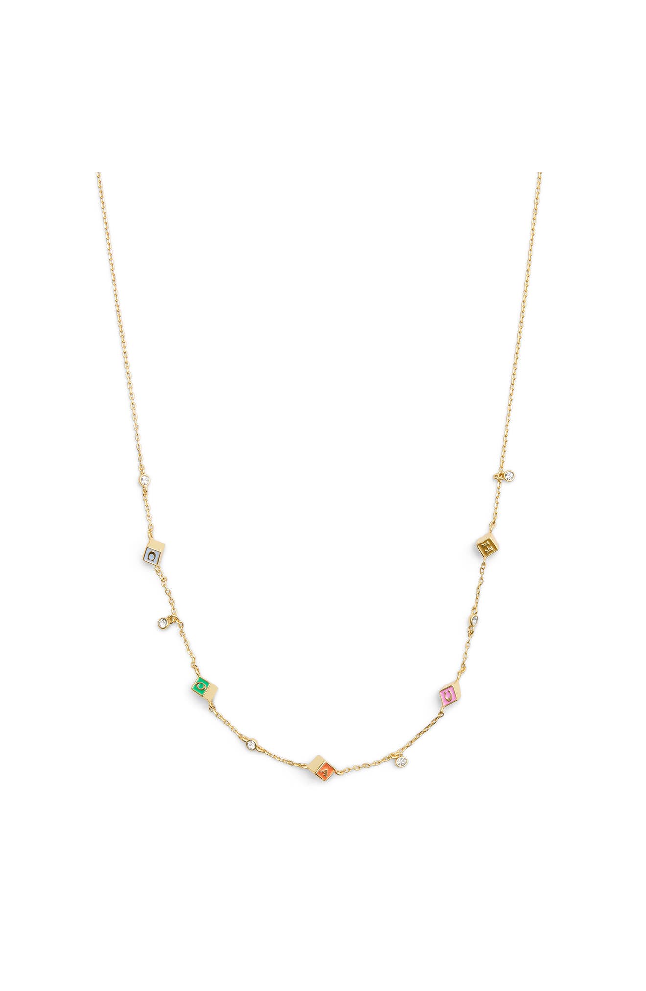 COACH Enamel Cube Station Necklace