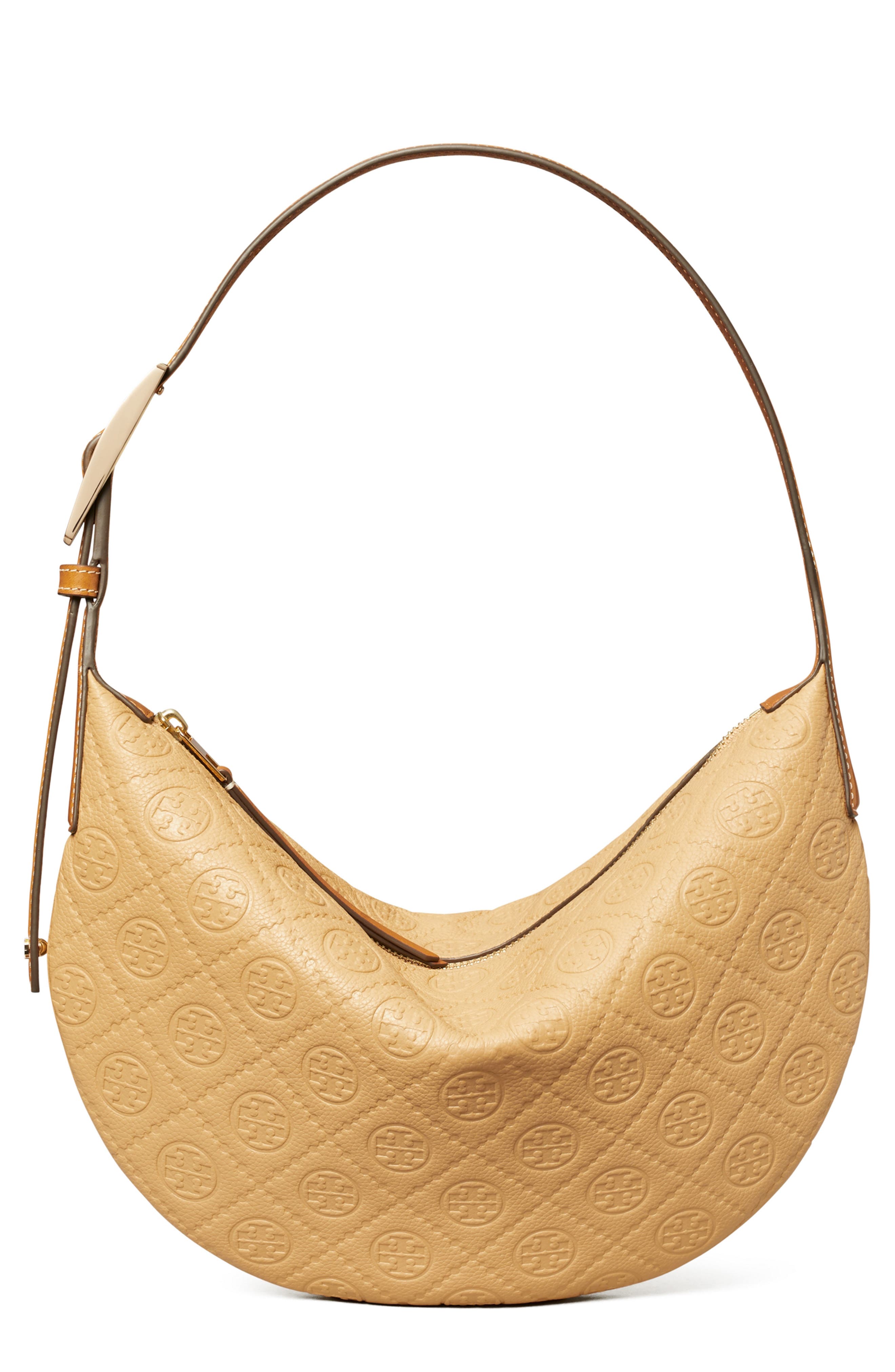 Tory Burch T-Monogram Jacquard Crescent Shoulder Bag