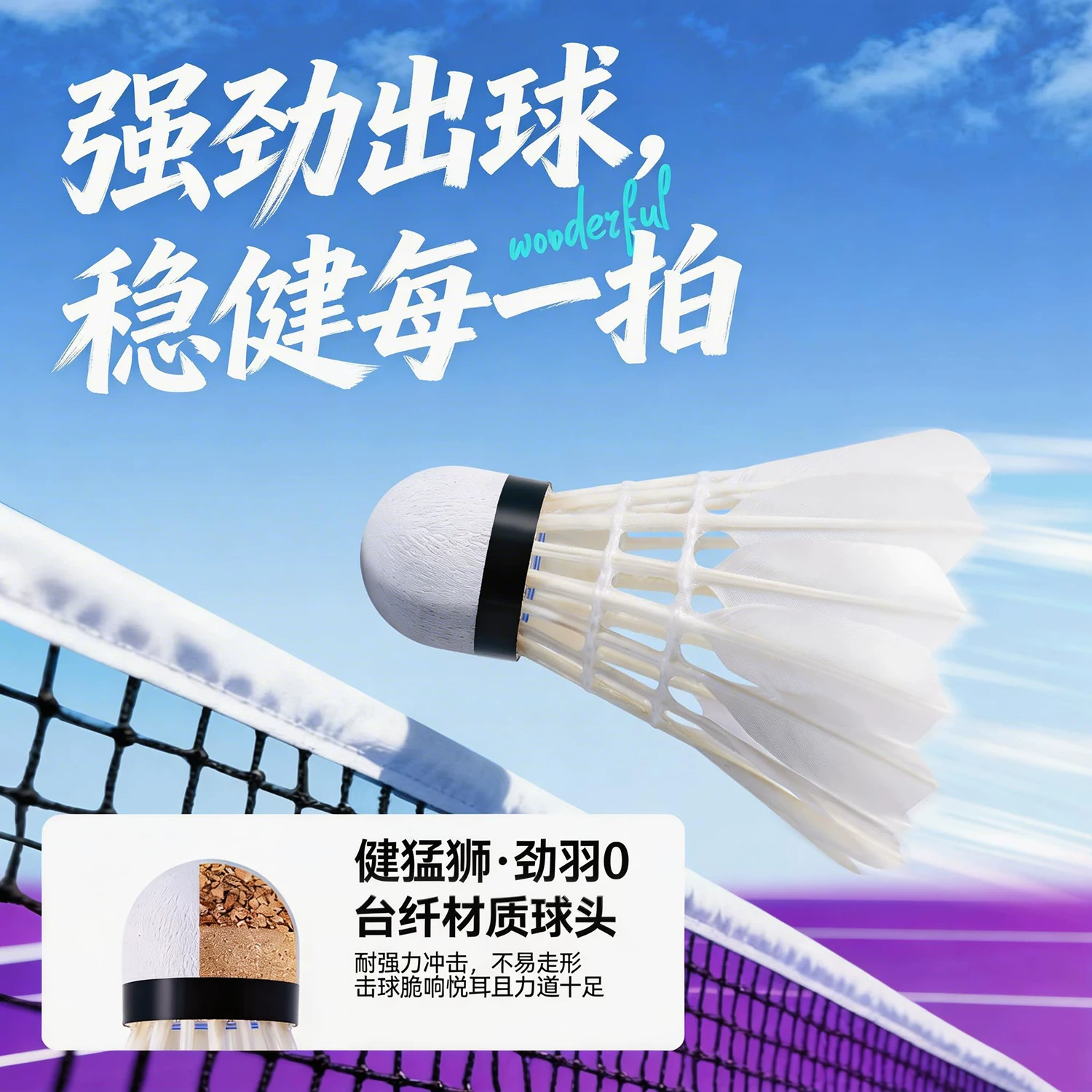 健猛狮羽毛球鹅毛12耐打王黑训练专业比赛防风耐打球正品优质练习