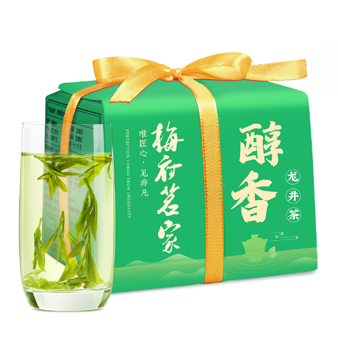 68元包邮！梅府茗家 2022新茶上市 豆香雨前二级醇香龙井茶罐装 250g