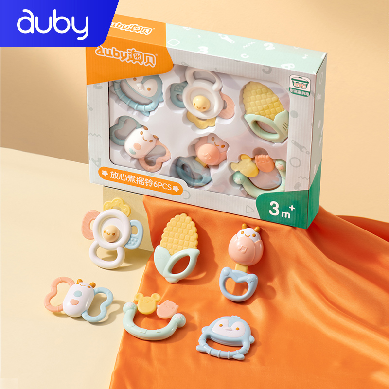 【澳贝】婴儿抑菌材质摇铃牙胶