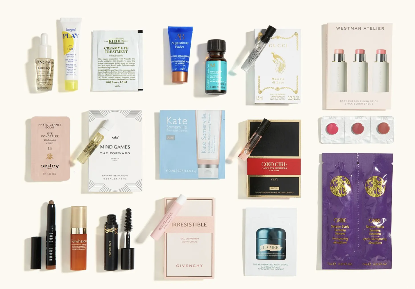 Nordstrom 17-piece beauty gift with purchase layout