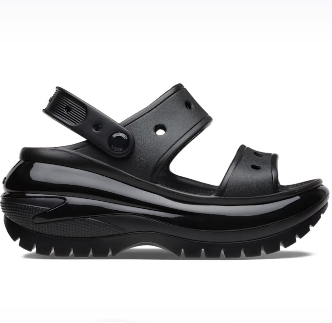 黑色骨白难得都参加！Crocs Mega Crush时尚厚底光轮凉鞋 多色选