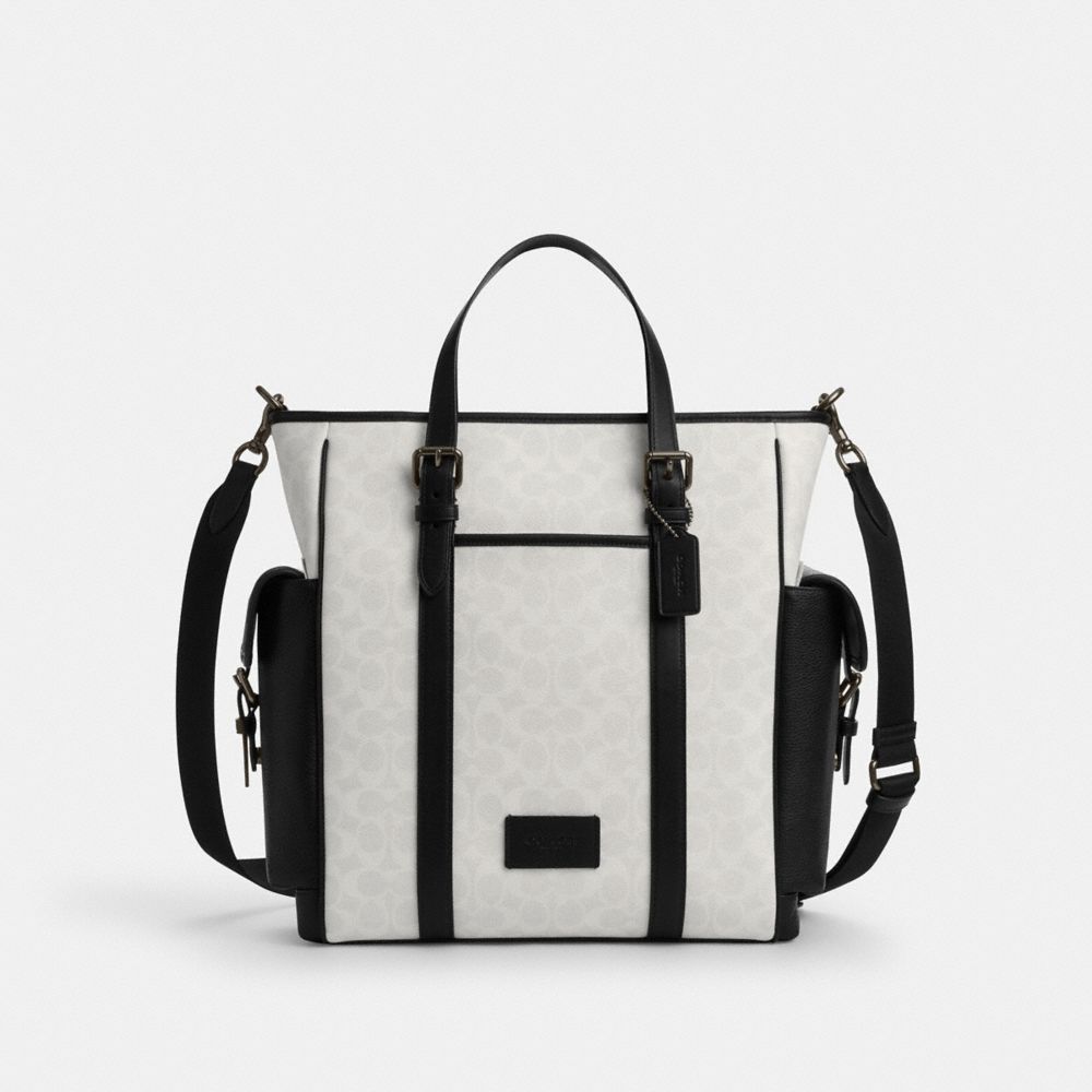 coach sprint tote bag in colorblock signature canvas CBI16-QBMQV